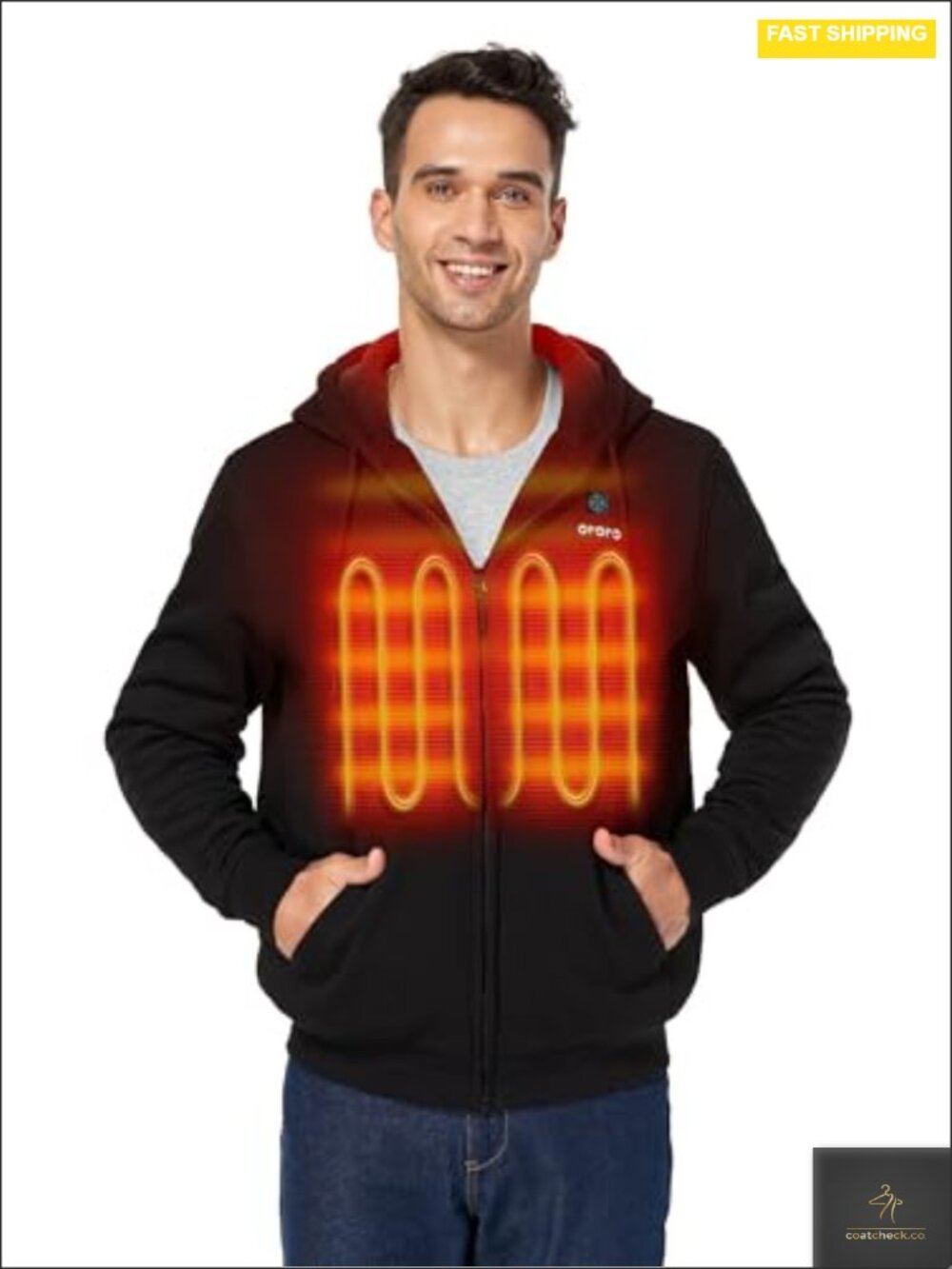 Heated Hoodie with Battery 4-Zone Fleece Unisex